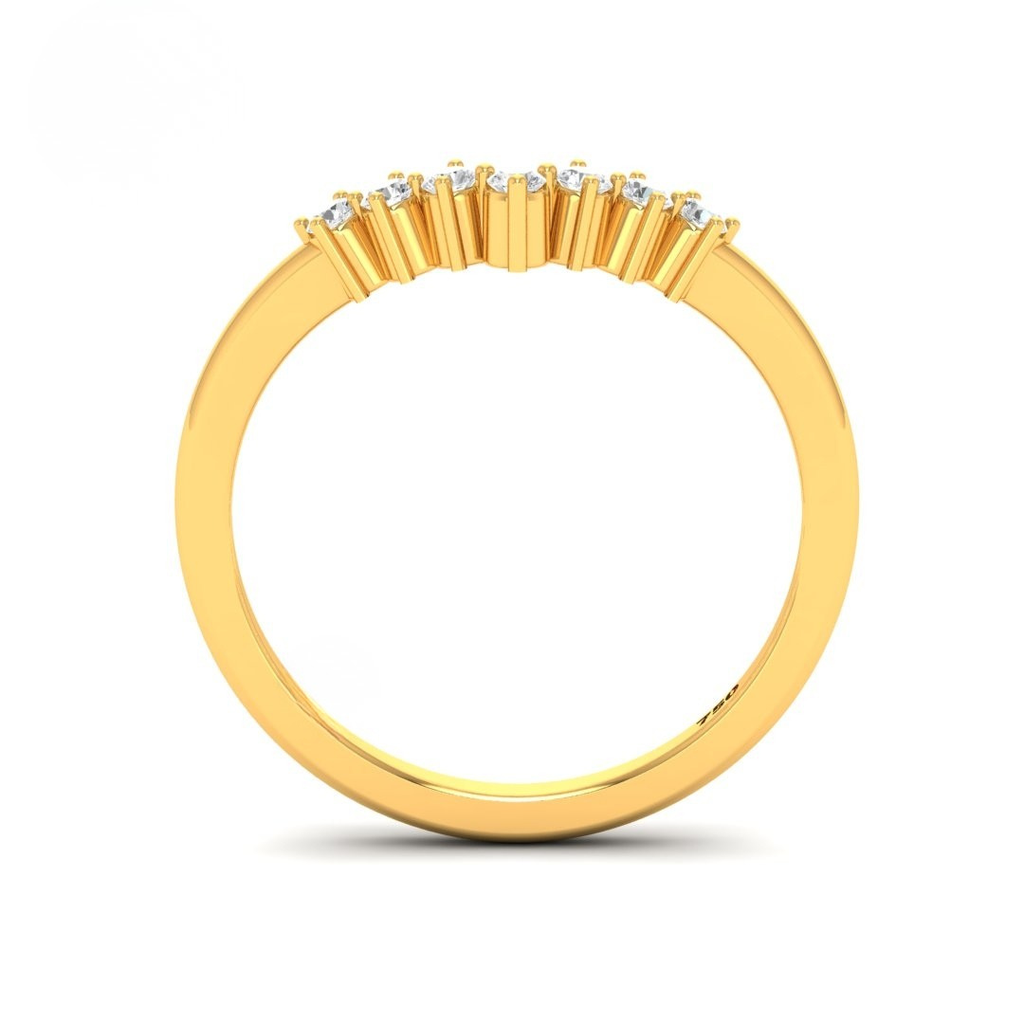 Round Cut V Diamond Wedding Band  AAC00011 