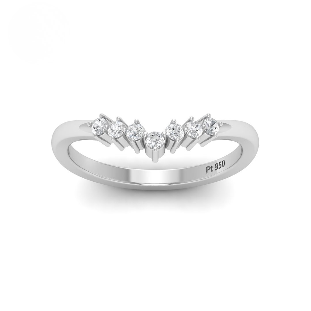 Round Cut V Diamond Wedding Band  AAC00011 