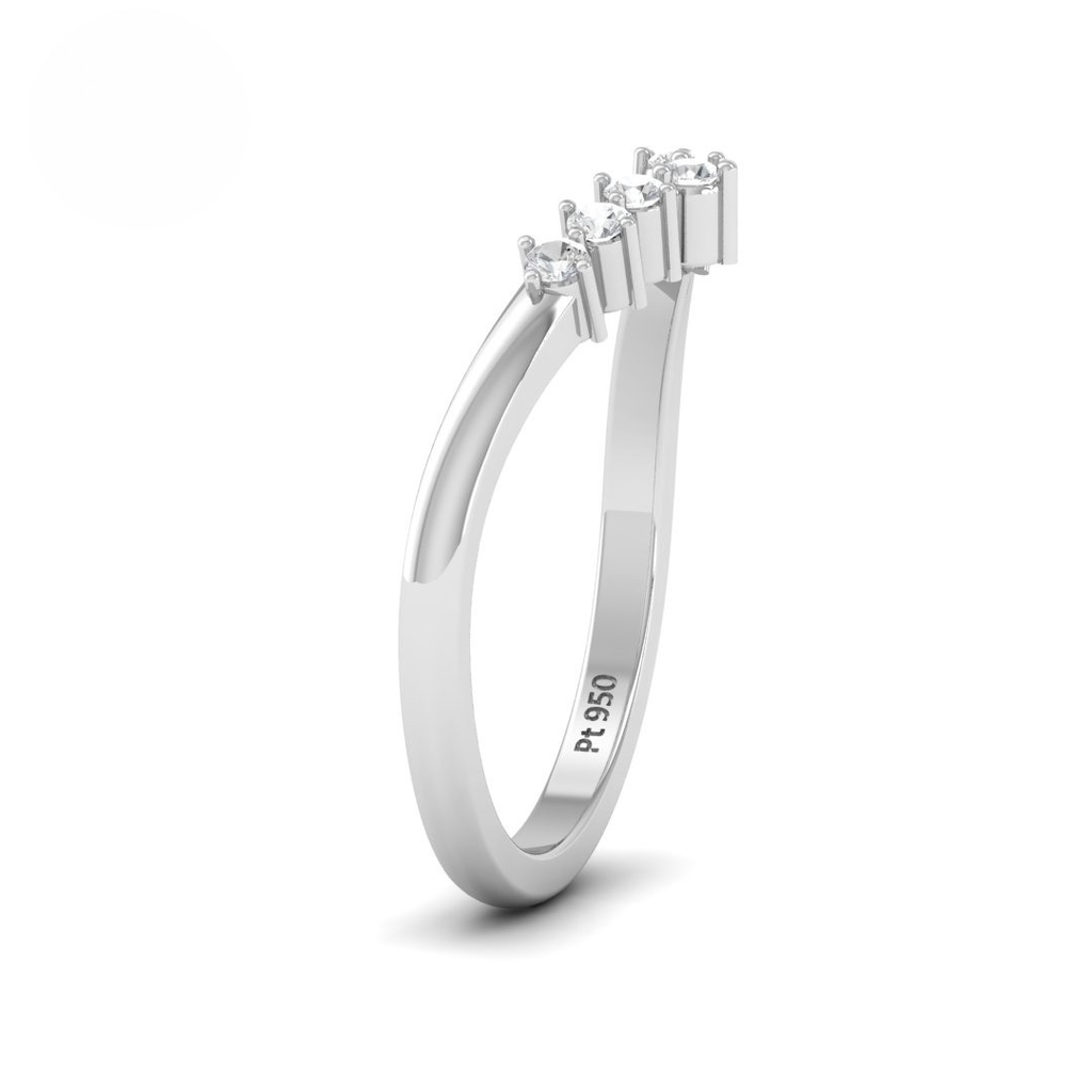 Round Cut V Diamond Wedding Band  AAC00011 