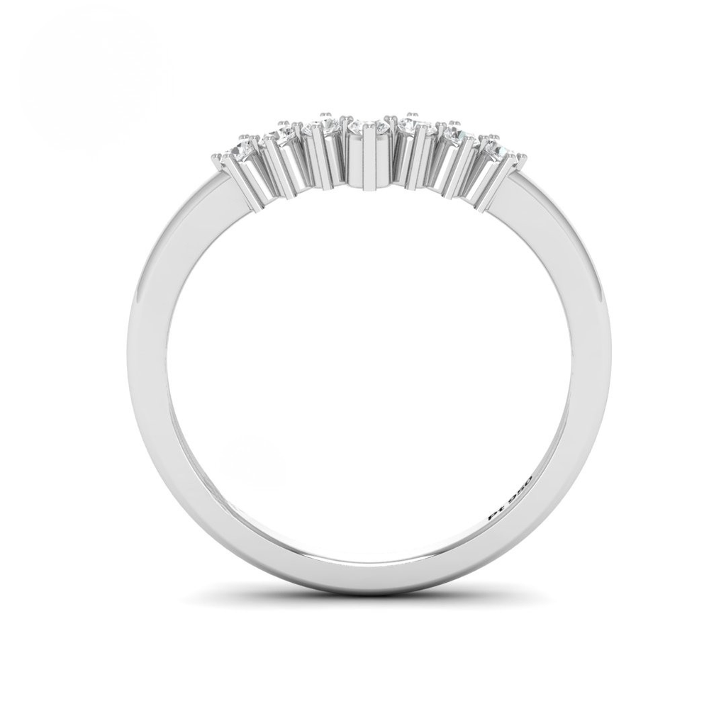 Round Cut V Diamond Wedding Band  AAC00011 