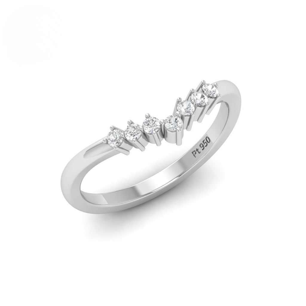 Round Cut V Diamond Wedding Band  AAC00011 