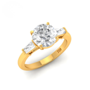  Round Cut Diamond Engagement Ring With Tapering Baguettes Cut Side Diamond AAC00034 