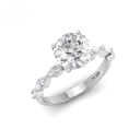 Round Cut Diamond Engagement Ring With A Marquise Cut Diamond Band AAC00043 