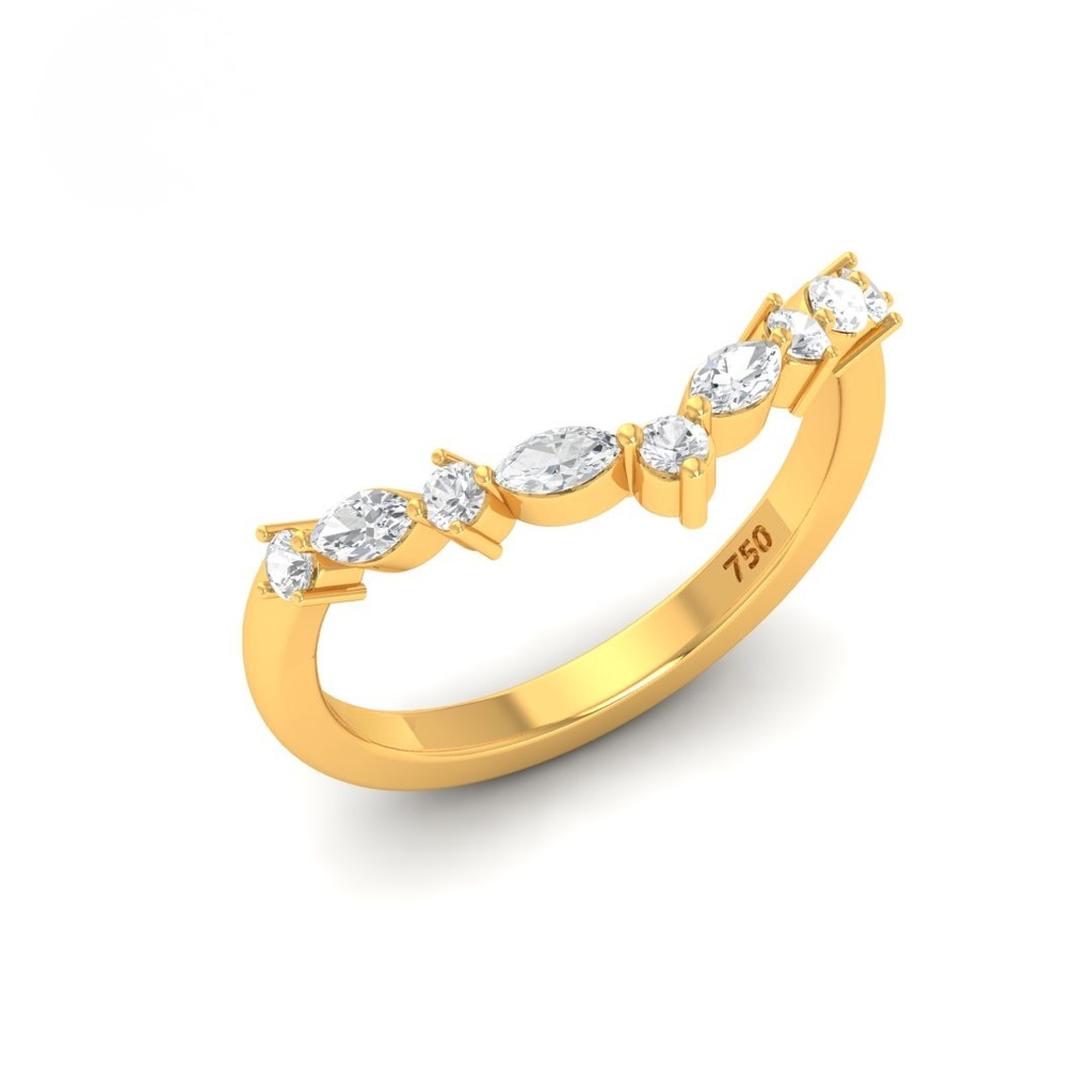 2 stone Cut Diamond Wedding Band AAC00144
