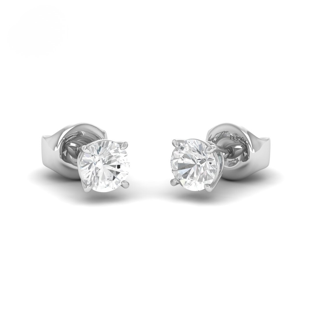 2.00ct ( 1.00ct each ear) total diamond weight stud mounts with push backs