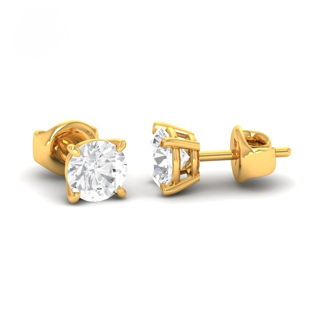 4.00ct ( 2.00ct each ear) total diamond weight stud mounts with push backs