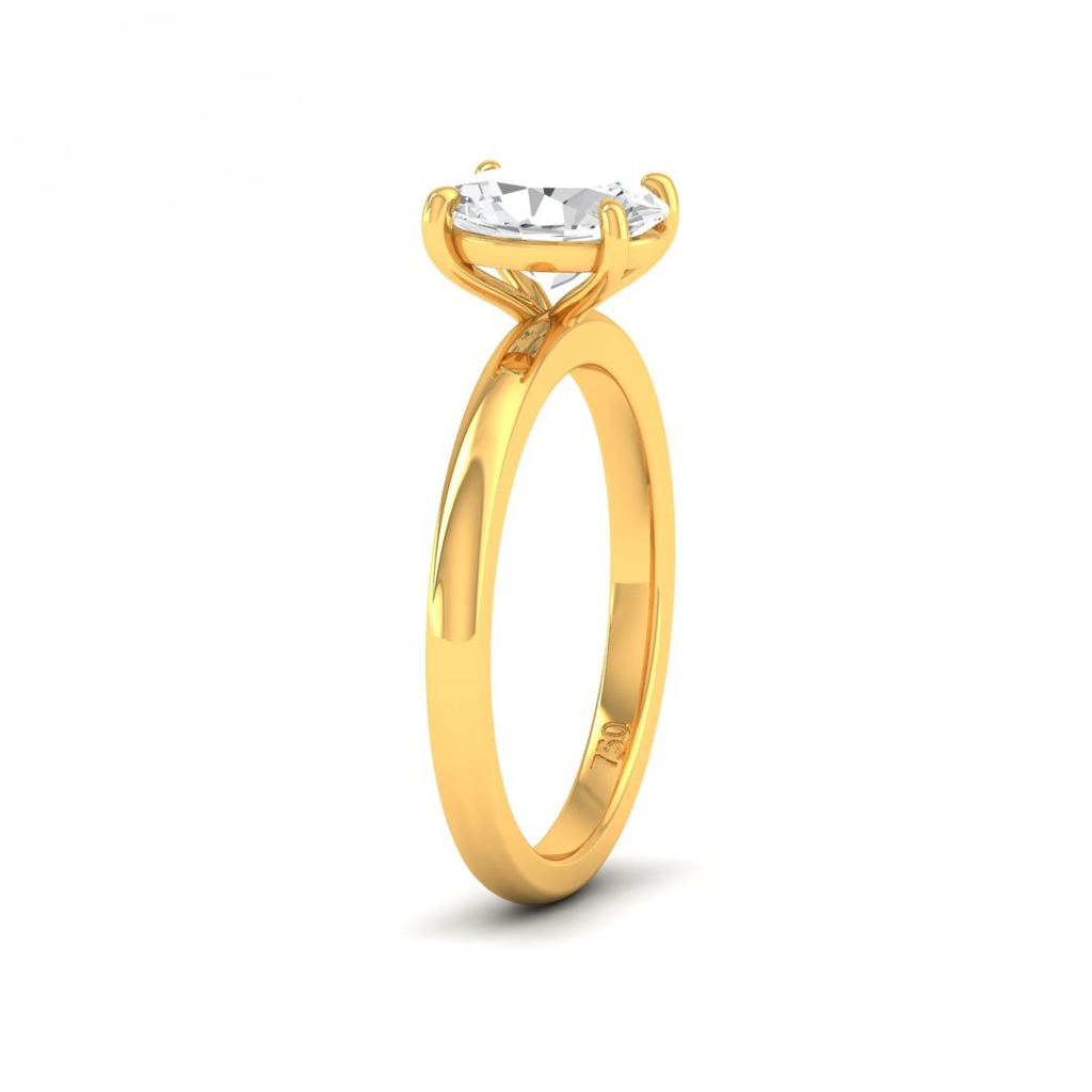 Oval Diamond Plain Band Engagement Ring ACC00011