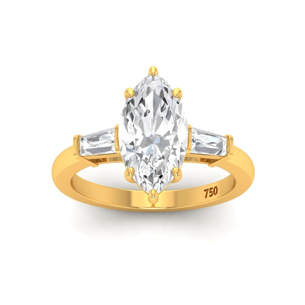 Marquise Cut Diamond with Tapering Baguette Side Diamonds AAC00102
