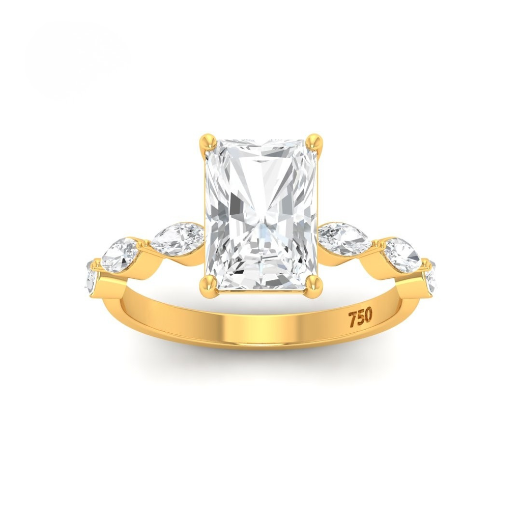 Radiant Cut Diamond with a Marquise Cut Diamond Band AAC00135 