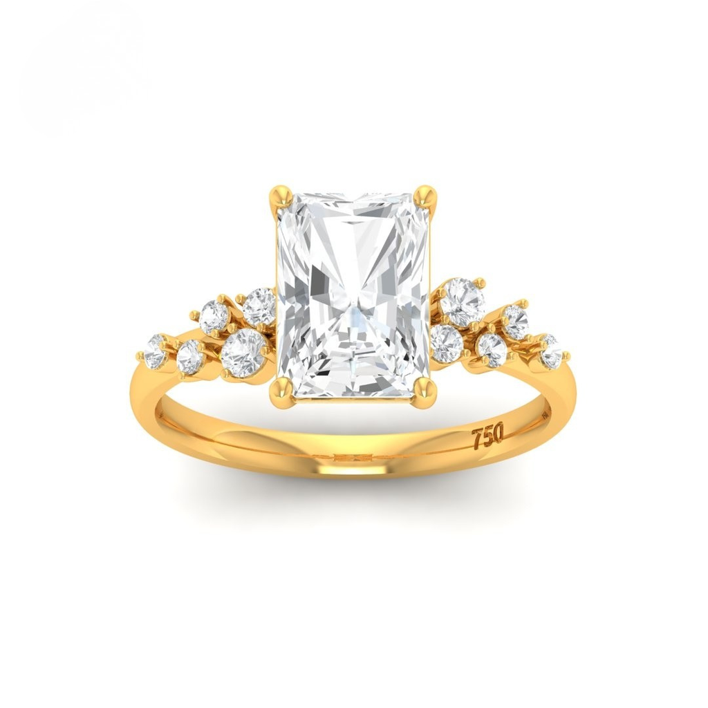 Radiant Cut Diamond with Diamond Accent Band AAC00042