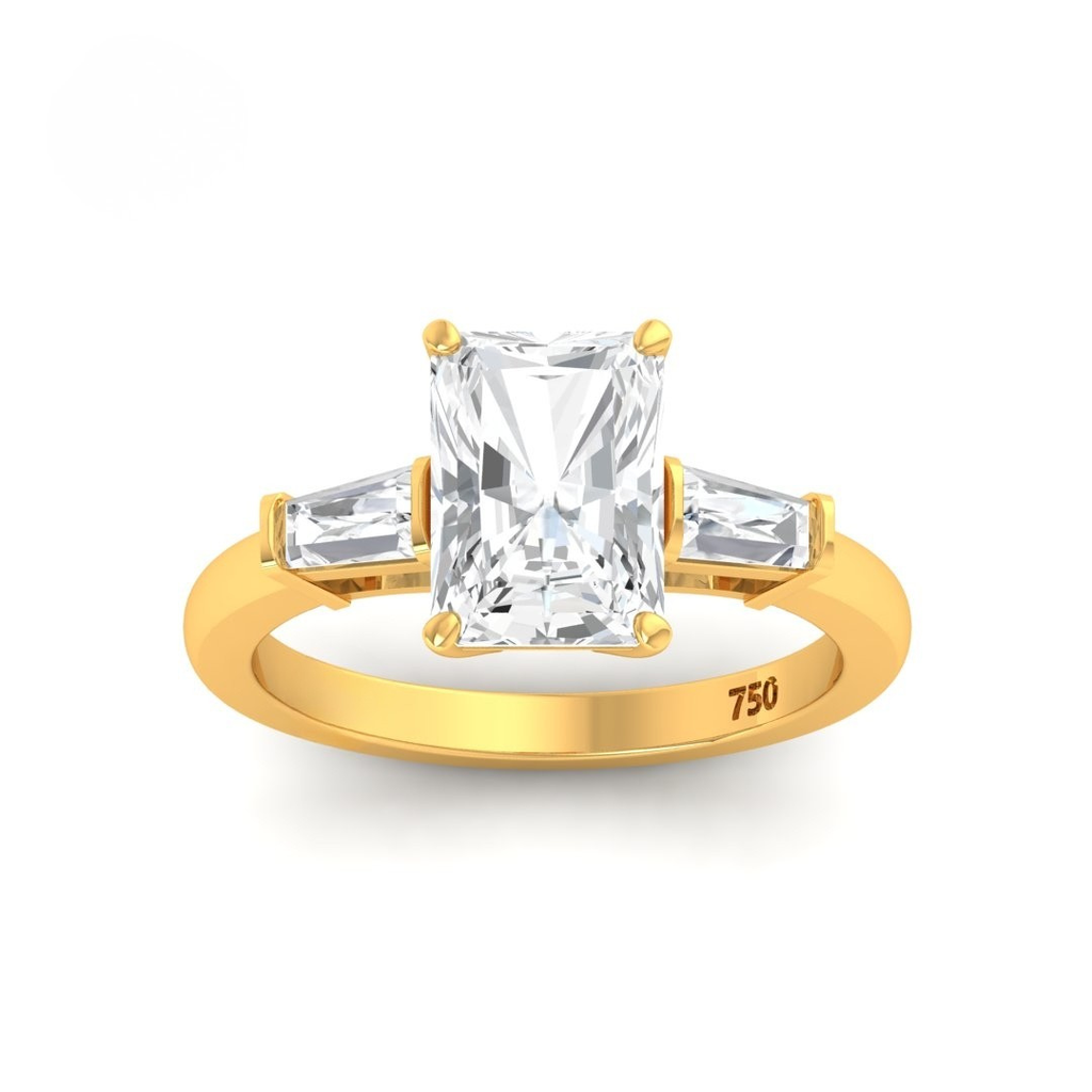 Radiant Cut Diamond with Tapering Baguette Side Diamonds AAC00035