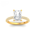 Radiant Cut Diamond Engagement Ring With Diamond Hidden Halo And 3D Diamond Band  AAC00049