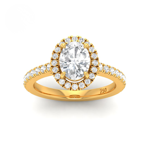 Oval Diamond Halo & Band Engagement Ring  AAC00047