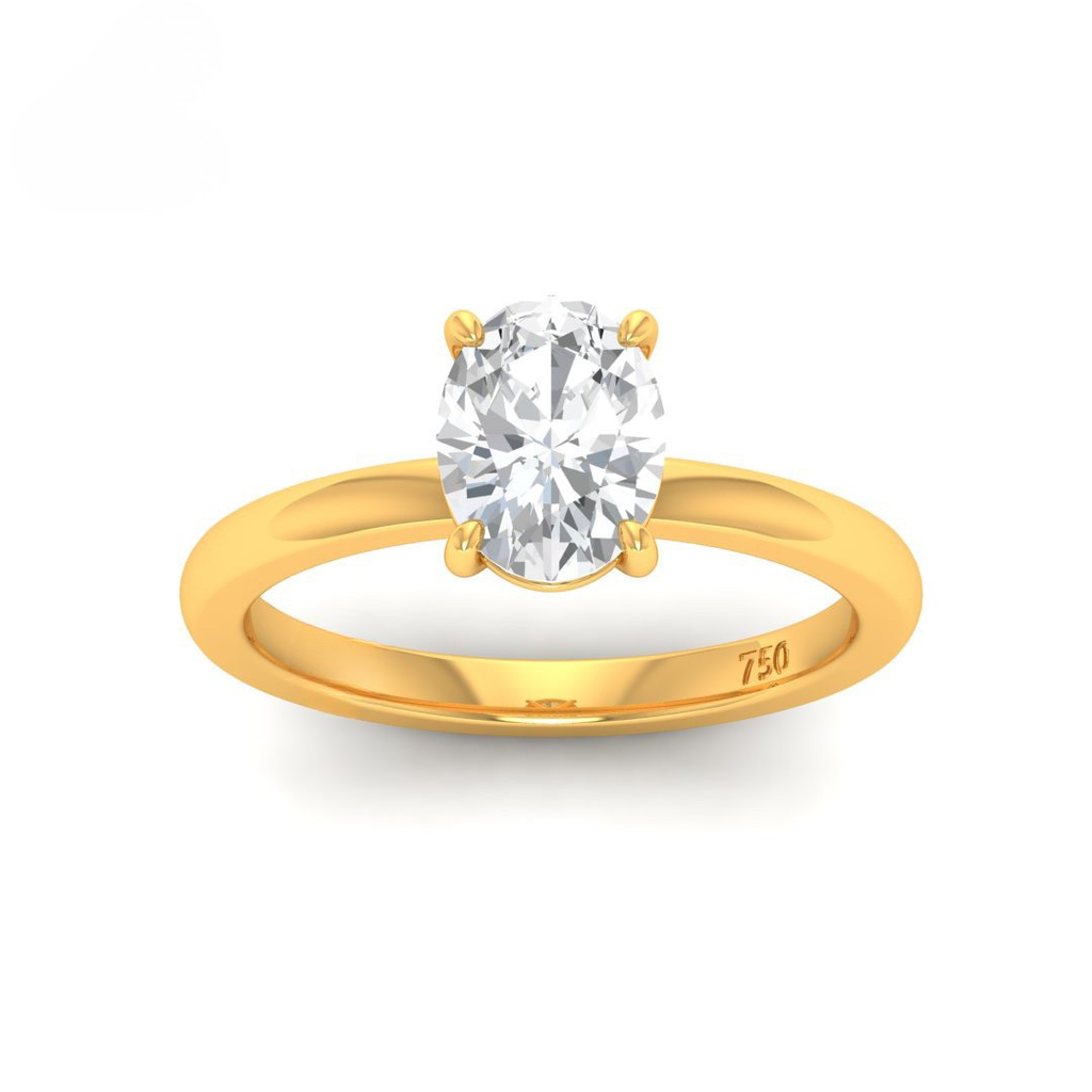 Oval Diamond Plain Band Engagement Ring ACC00011