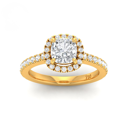 Cushion Diamond Halo Engagement Ring AAC00114