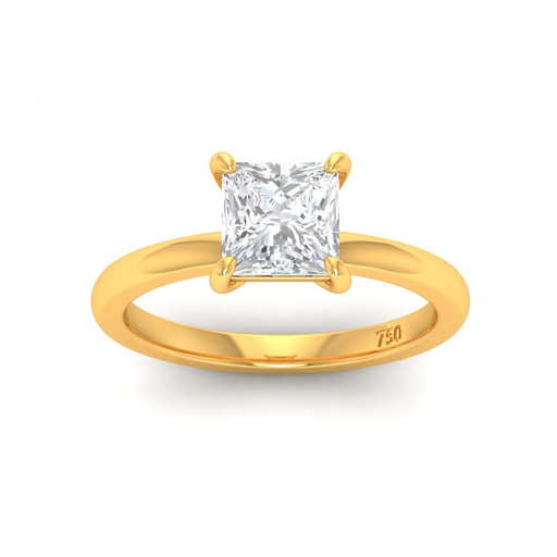 Princess Diamond Plain Band Engagement Ring  AAC00054