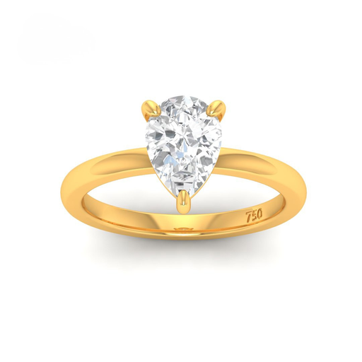 Pear Diamond Plain Band Engagement Ring AAC00099