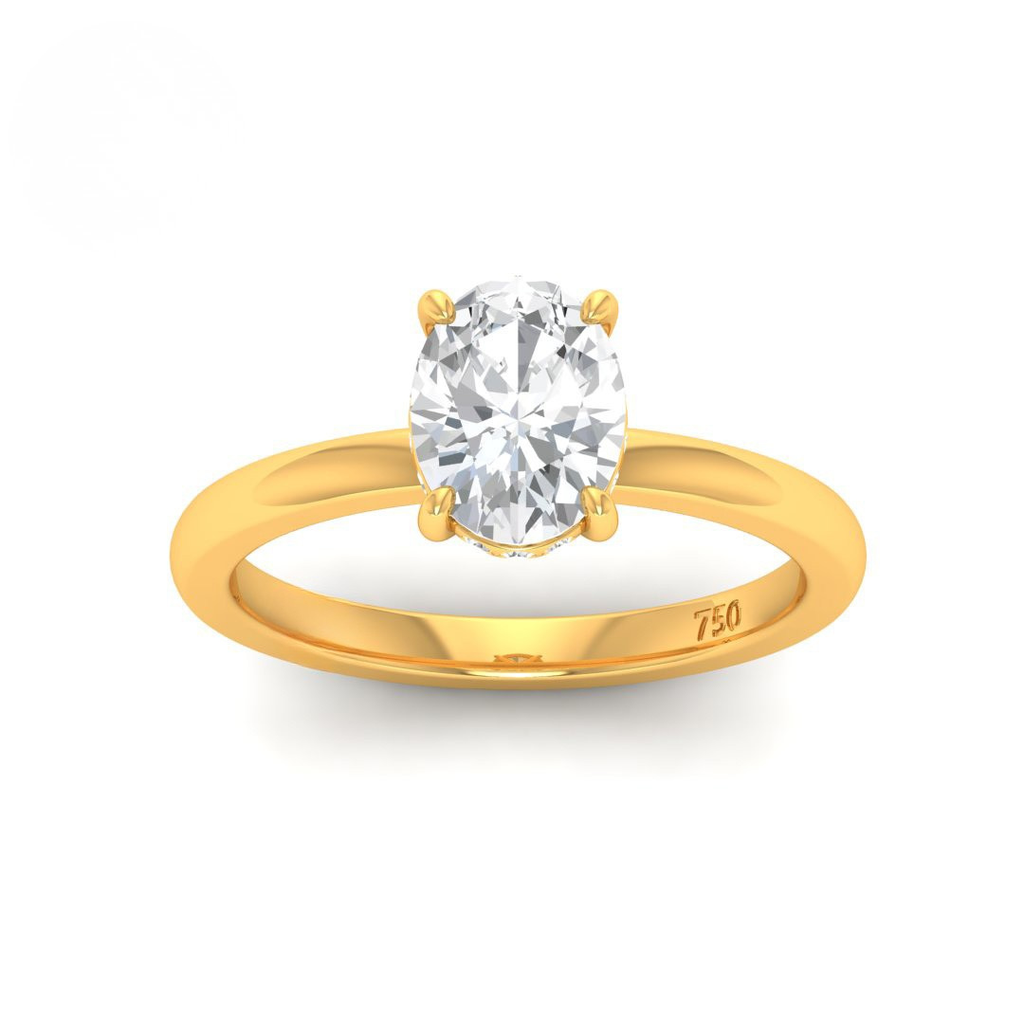 Oval Cut Diamond With Hidden Halo Engagement Ring  AAC00055
