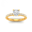  Cushion Diamond Hidden Halo and Diamond Band Engagement Ring AAC00028