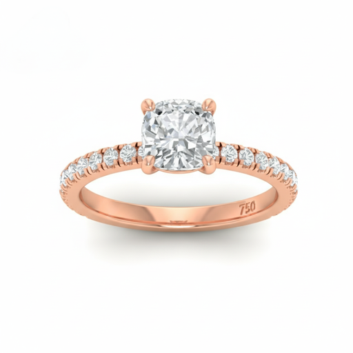 Cushion Diamond Band Engagement Ring AAC00072