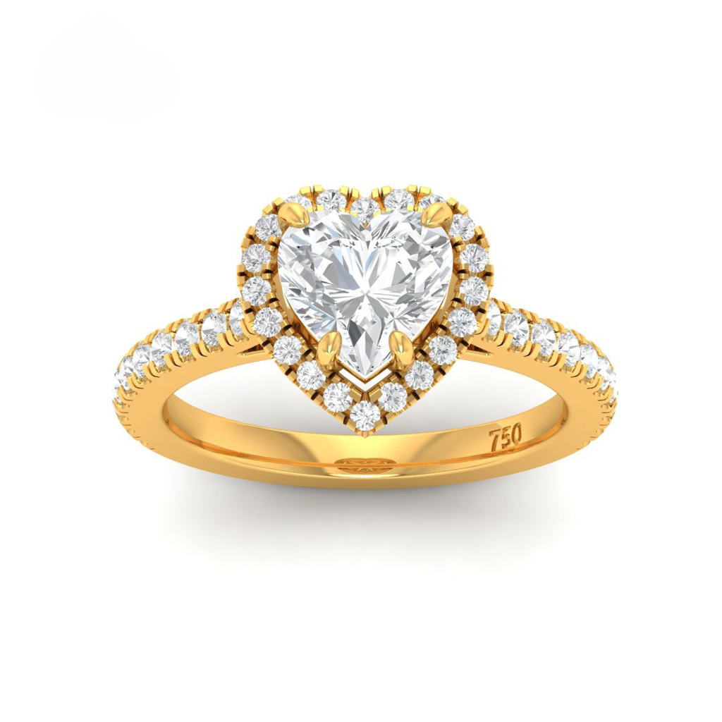 Heart Diamond Halo Engagement Ring   AAC00021