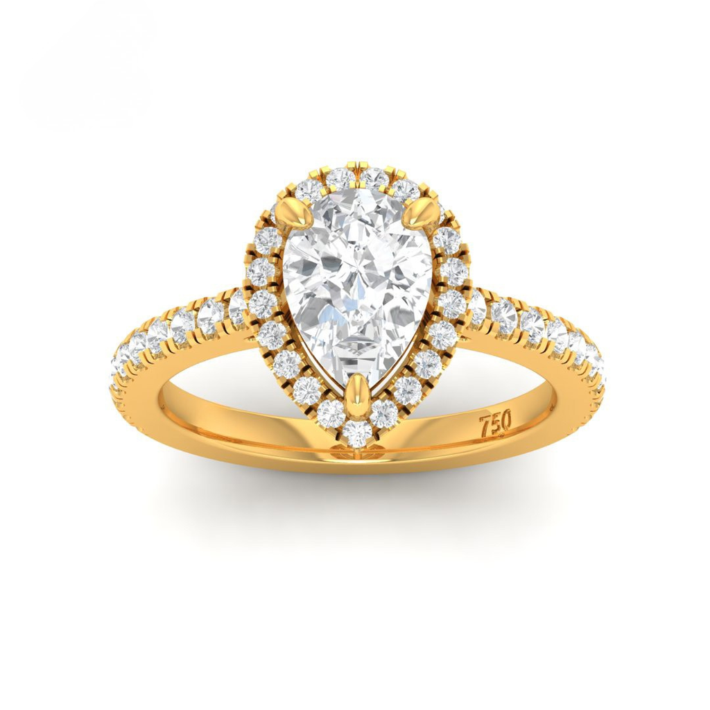 Pear Diamond Halo Engagement Ring AAC00006
