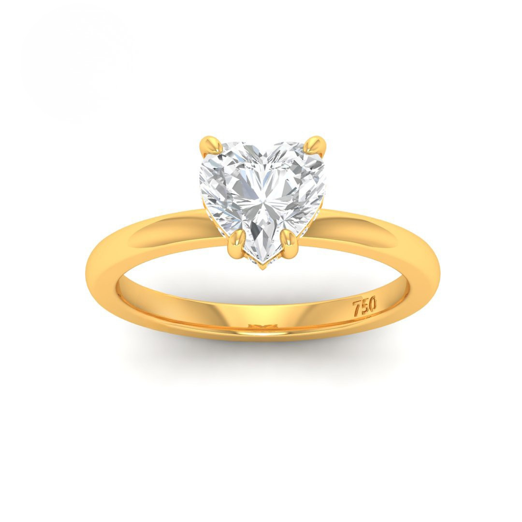 Heart Diamond Hidden Halo Engagement Ring AAC00058