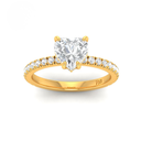 Heart Diamond Hidden Halo and Diamond Band Engagement Ring  AAC00066