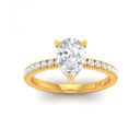Pear Diamond Hidden Halo and Diamond Band Engagement Ring AAC00120