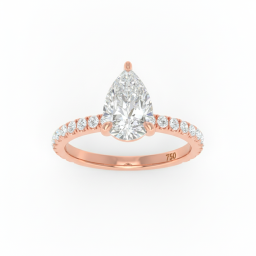 Pear Diamond Band Engagement Ring AAC00093