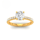 Round Diamond Hidden Halo and Diamond Band Engagement Ring AAC00078