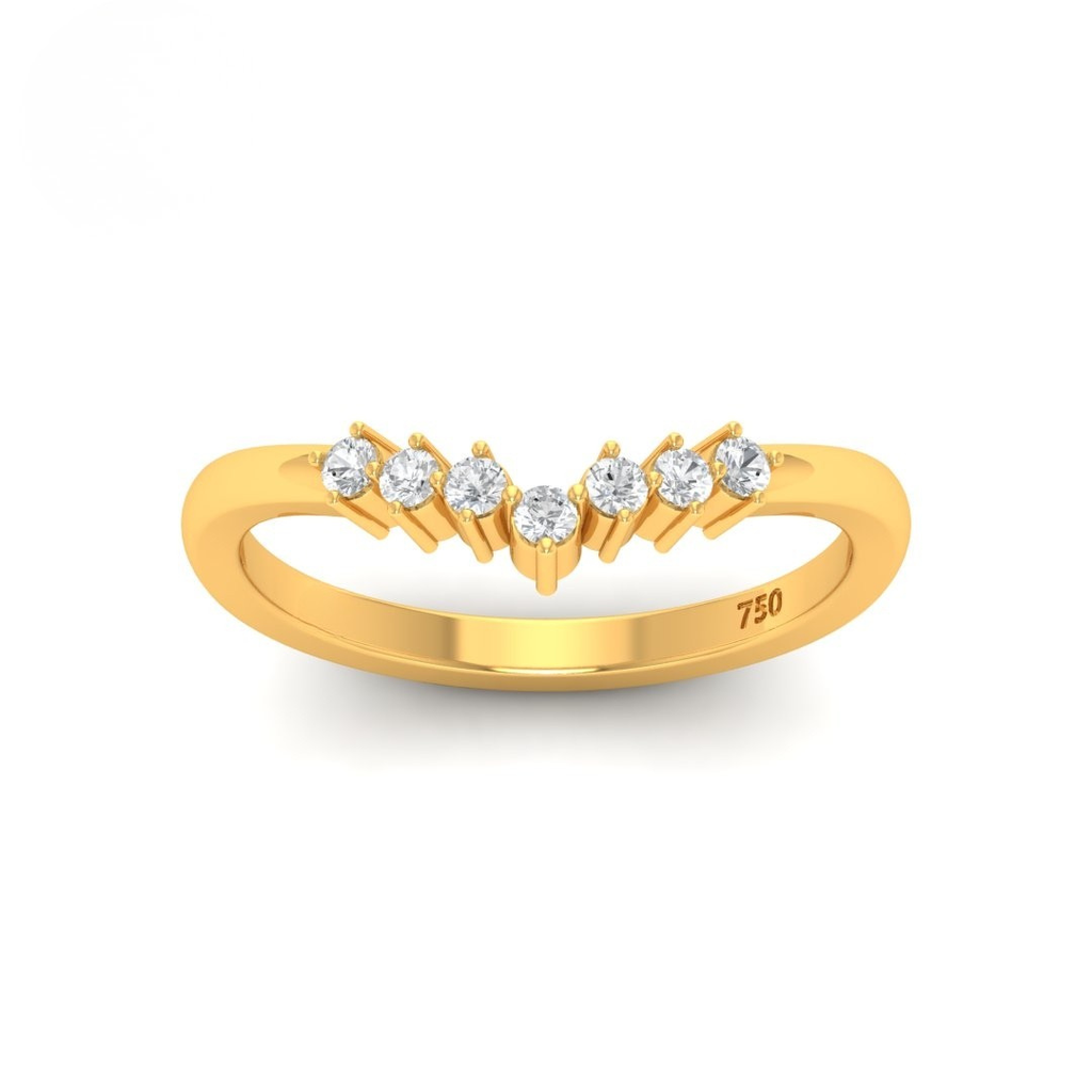  0.175ct round cut V-shaped diamond wedding band  AAC00011 