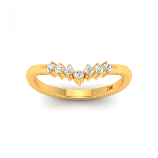  0.175ct round cut V-shaped diamond wedding band  AAC00011 