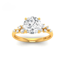 Round Cut Diamond Engagement Ring With Diamond Accent Band AAC00014 