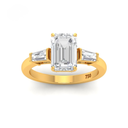 Emerald Cut Diamond with Tapering Baguette Side Diamonds  AAC00008 