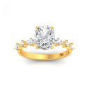 Cushion Cut Diamond with a Marquise and Round Cut Diamond Band  AAC00101  