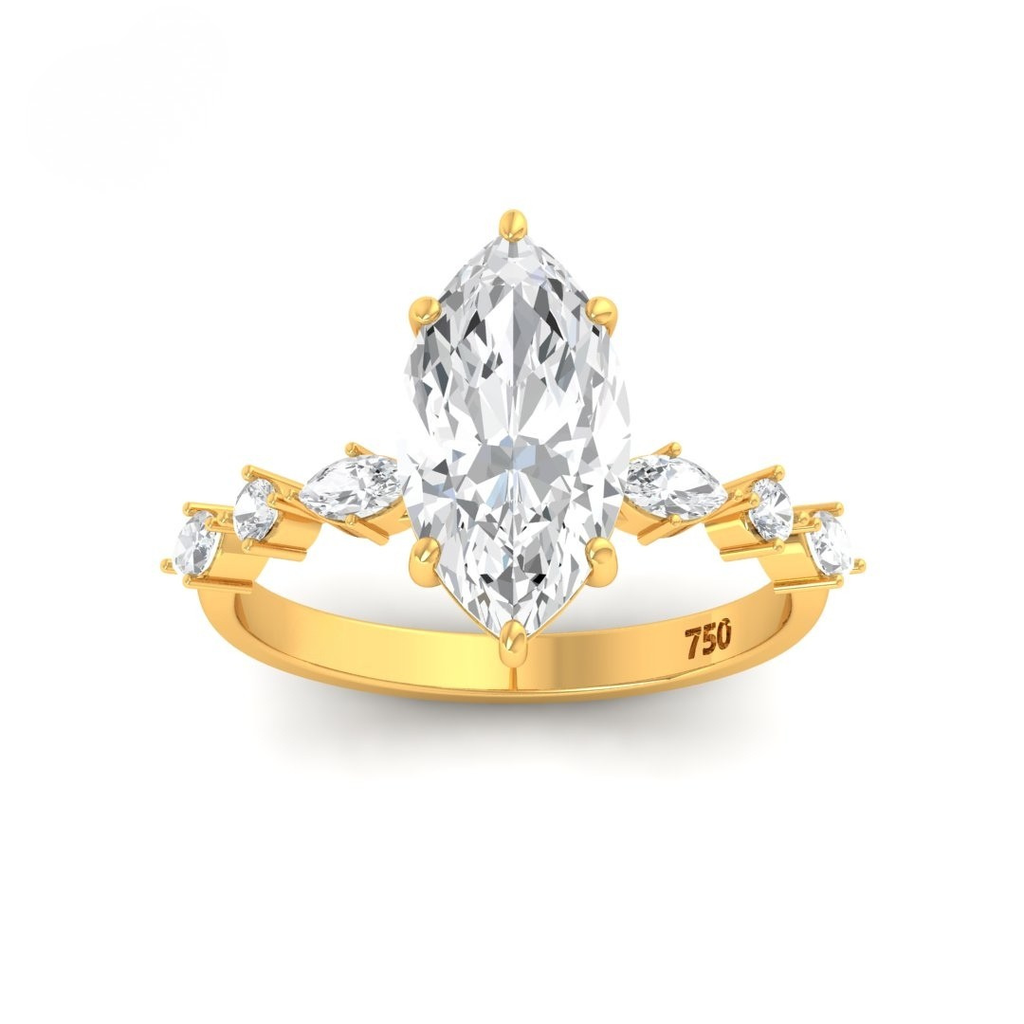 Marquise Cut Diamond with a Marquise and Round Cut Diamond Band AAC00007