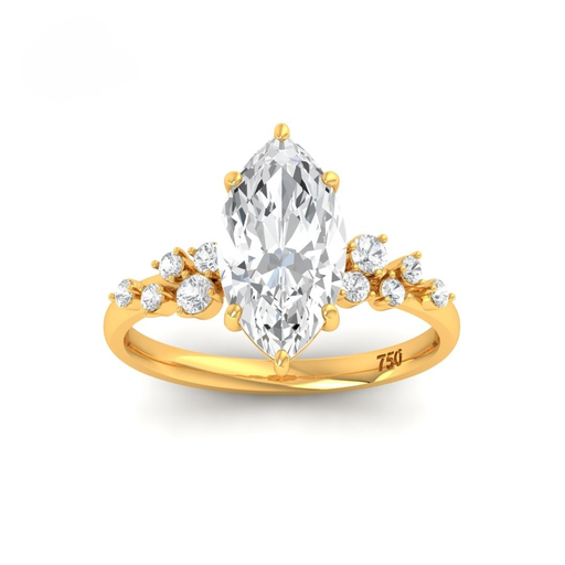 Marquise Cut Diamond with Diamond Accent Band  AAC00100