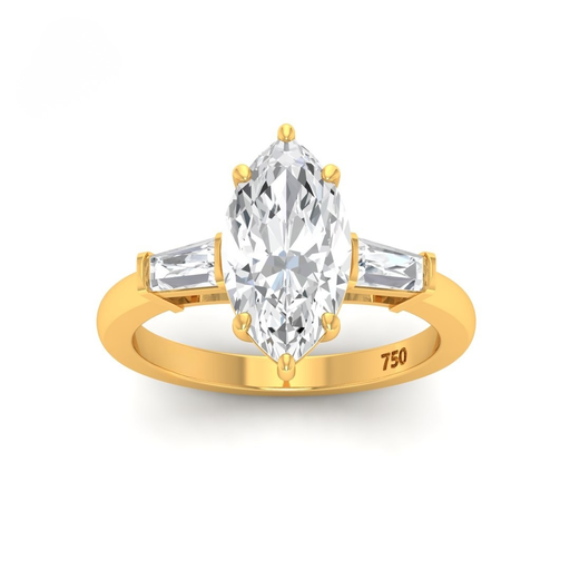 Marquise Cut Diamond with Tapering Baguette Side Diamonds AAC00102