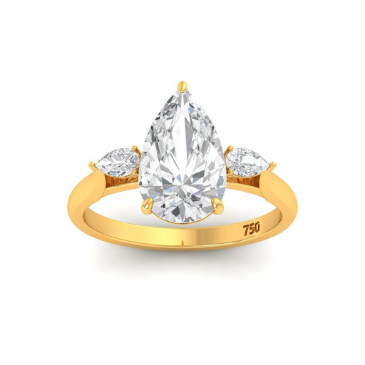 Pear Cut Diamond with Pear Cut Side Diamonds AAC00118 