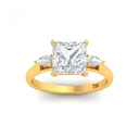 Princess Cut Diamond with Pear Cut Side Diamonds AAC00132 
