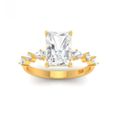 Radiant Heart cut diamond set on a marquise cut and round cut diamond band.  AAC00076