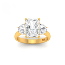 Radiant Cut Diamond with Half Moon Cut Side Diamonds AAC00036 