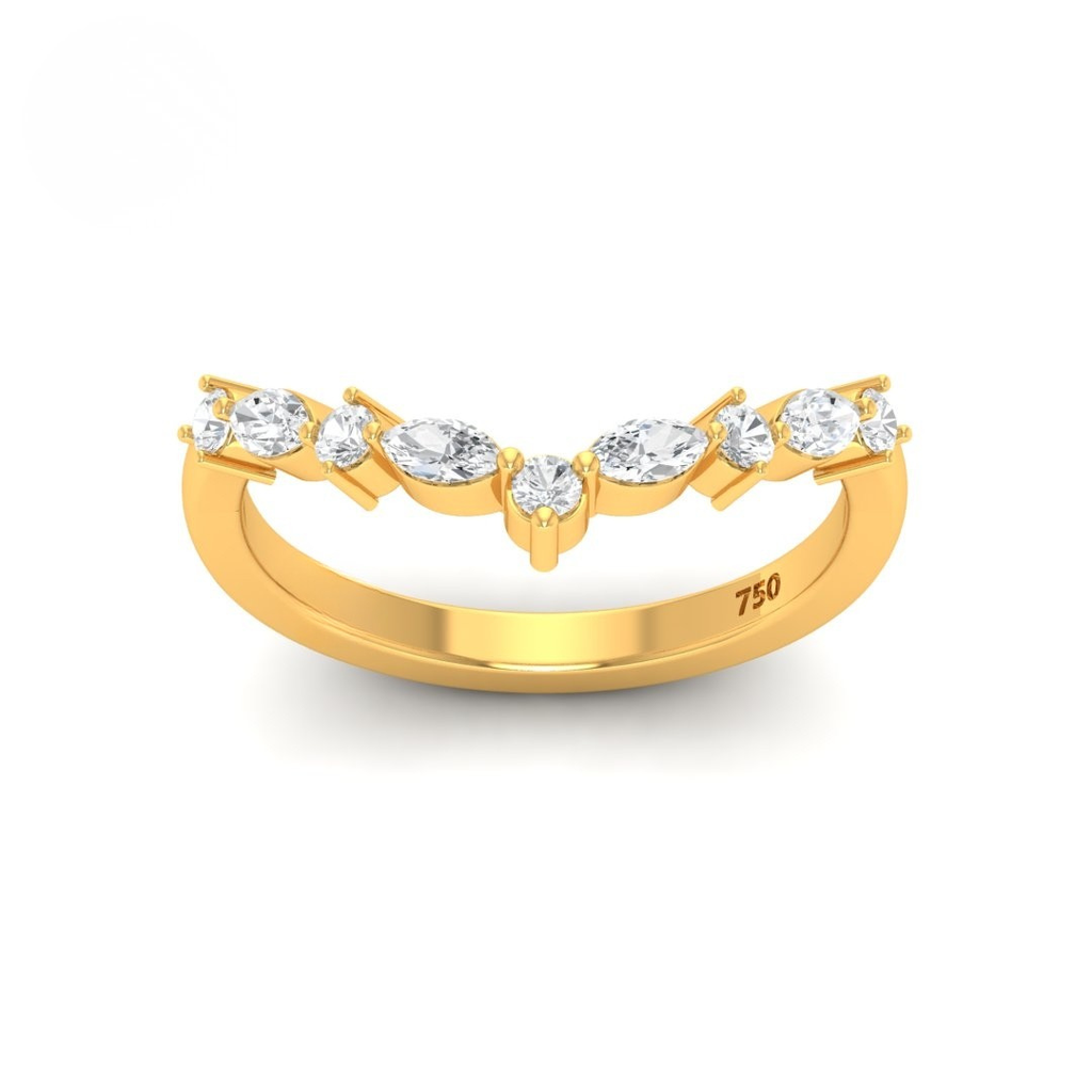 2 stone Cut Diamond Wedding Band AAC00144